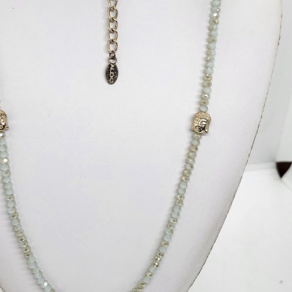 Aldo Sea Foam Crystal Buddha Tassel Necklace - Picture 5 of 7